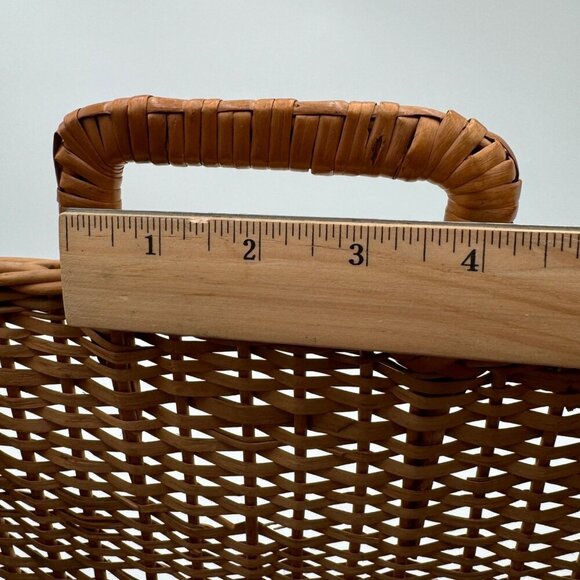 VTG Splint Wood Hand Crafted Wall Basket Organizer Magazine Mail French Country - Picture 13 of 16